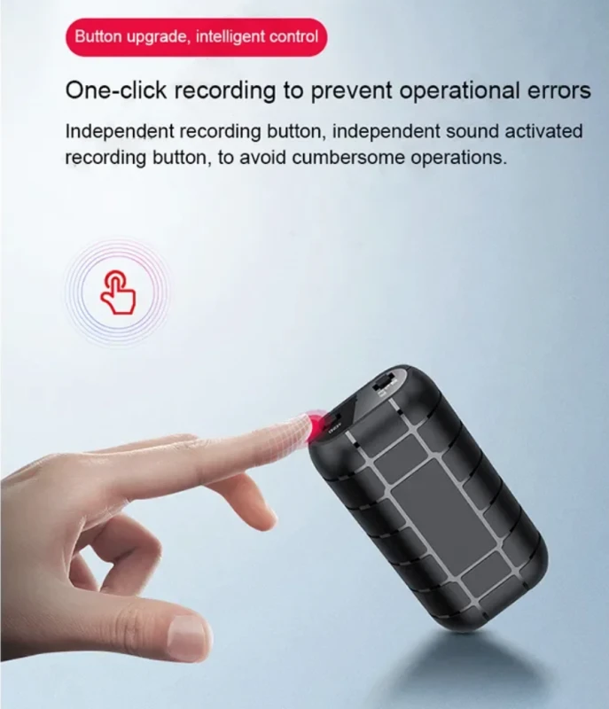Voice recorder - mp3 speler met magnetische behuizing  en clip- 20 dagen continue opnemen!
