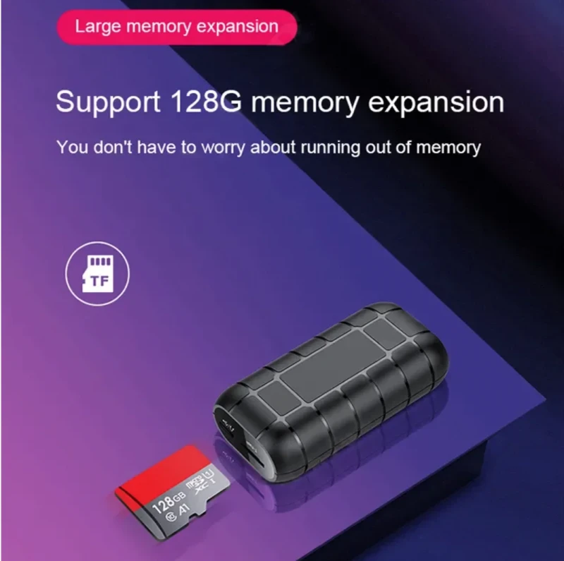 Voice recorder - mp3 speler met magnetische behuizing  en clip- 20 dagen continue opnemen!