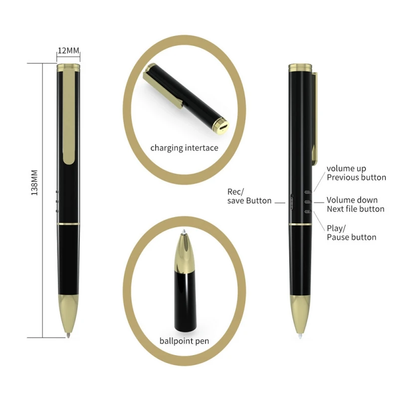 Pen voice recorder mp3 speler 32GB