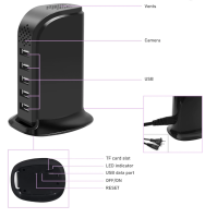 Wifi spy camera usb laadstation - 5 poorts - Tuya app - 2.4 en 5ghz wifi!