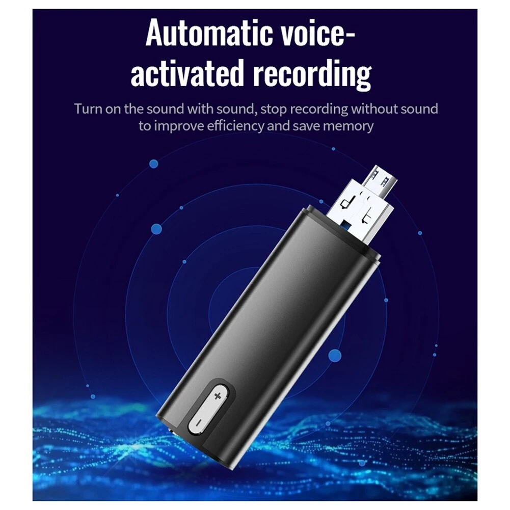 8GB voice recorder  usb stick - 38 uur opnemen - magnetisch - verwijderbare clip
