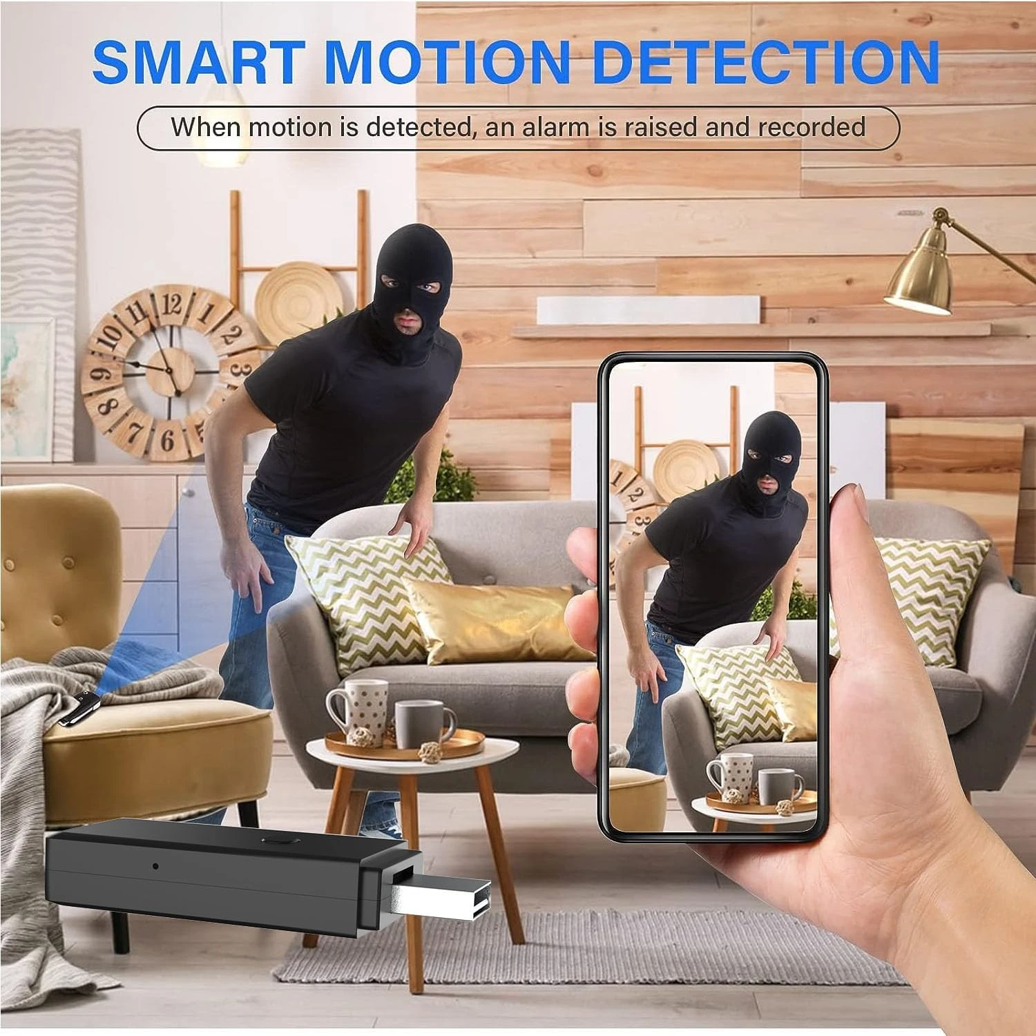 Verborgen HD spy camera USB stick met bewegingsdetectie