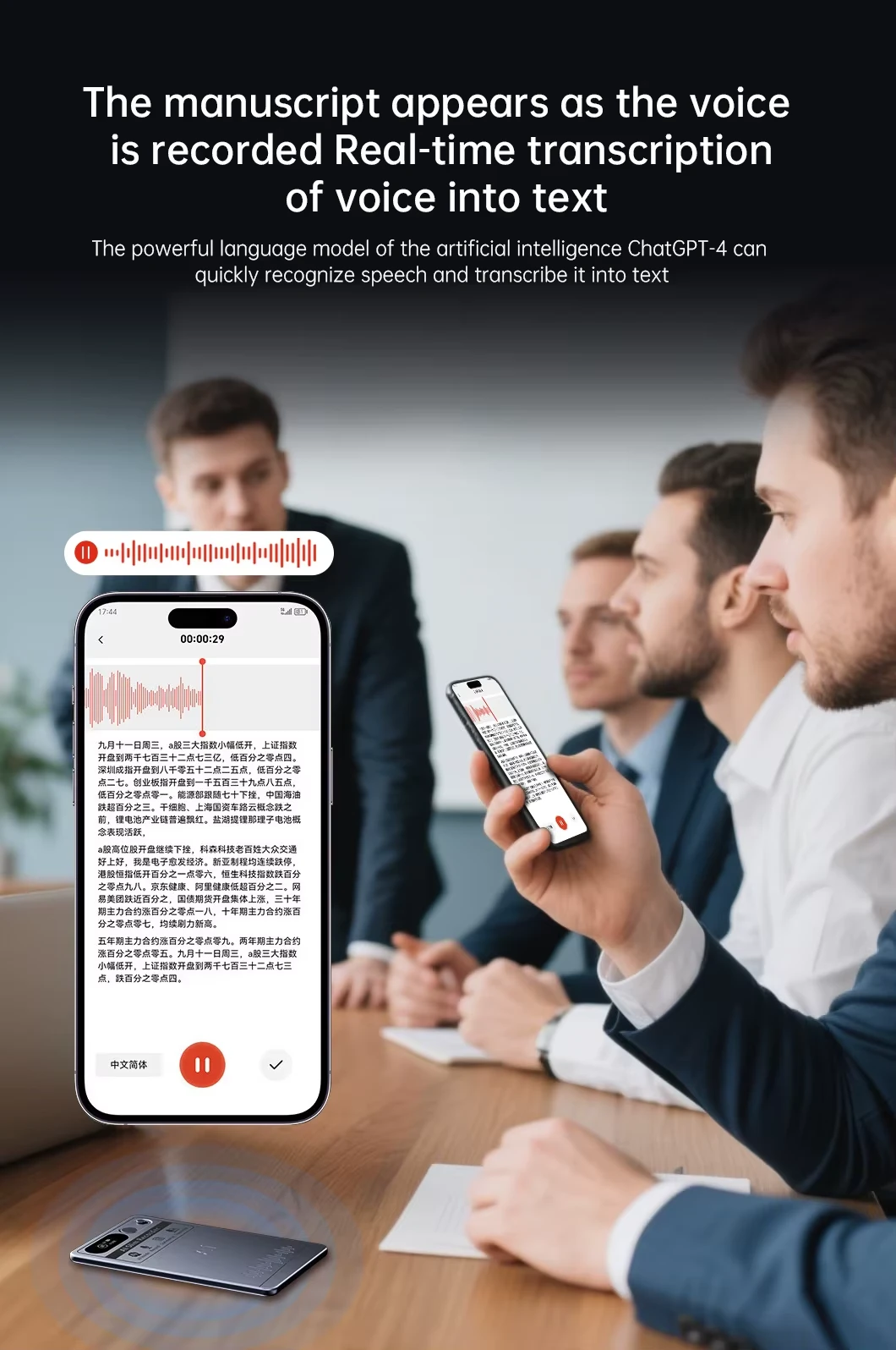 AI Voice Recorder met 64 GB & 36 u Opname – 1 Jaar Gratis