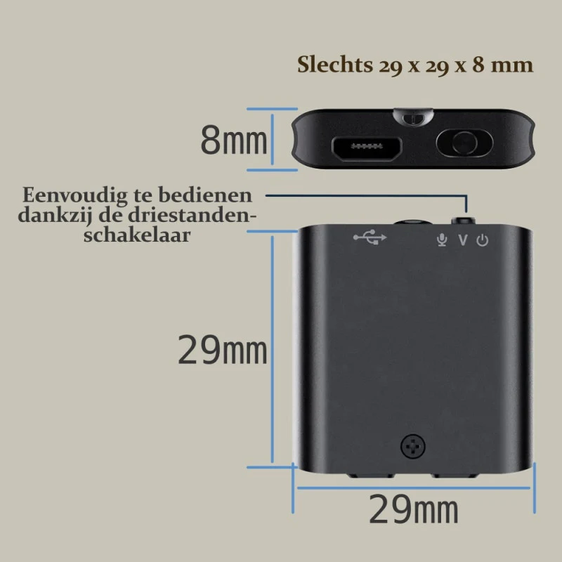 Mini voice recorder mp3 speler 32gb