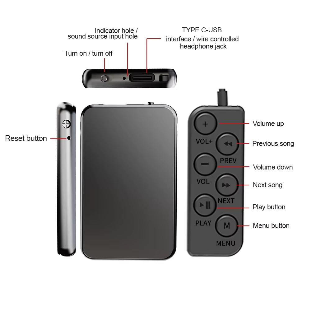 Mini voice recorder mp3 speler 64gb